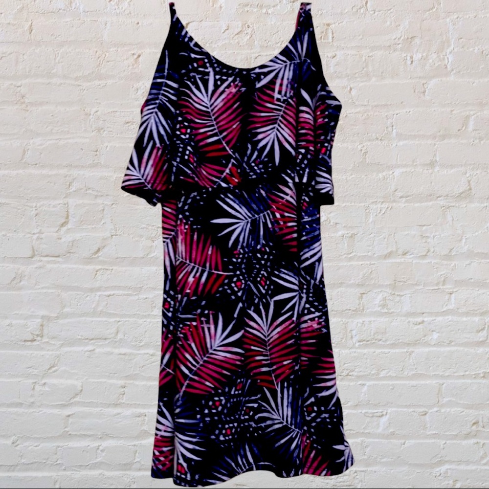 Express❤️Memorial Day💙 Palm Adjustable Spaghetti Strap Dress- Good Used Care